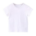 thumbnail image 1 of ZyeKqe Baby Girls Boys Clothes Summer Short Sleeve T Shirts Toddler Unisex Round Neck Casual Solid Comfy Top, 1 of 5