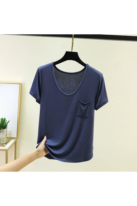T Shirts for Women Casual Short Sleeve V Neck Lightweight Base Layer Loose Comfy Breathable Summer Tops