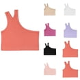 thumbnail image 1 of ZyeKqe Tank Tops for Toddler Girls 1 Shoulder Crop Top Sleeveless Sports Dance Top Solid Color, 1 of 4