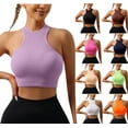 thumbnail image 1 of ZyeKqe Tank Tops for Women Racerback Sleeveless Cropped Athletic Shirts Ribbed Knit Crewneck Slim Fitted Yoga Top, 1 of 4