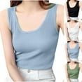 thumbnail image 1 of ZyeKqe Tank Tops for Women Ribbed Knit Sleeveless Undershirts Scoop Neck Going out Tops Stretchy Slim Fitted Tight Tees, 1 of 4