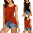 thumbnail image 1 of ZyeKqe Tank Tops for Women Sleeveless Cewneck Shirts Dressy Casual Ruffle Cute Summer Top, 1 of 7
