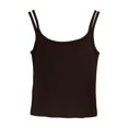 thumbnail image 1 of ZyeKqe Tank Tops for Women Spaghetti Strap Sleeveless Shirts Scoop Neck Basic Layer Undershirts Ribbed Knit Tees, 1 of 3