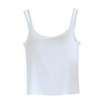 thumbnail image 1 of ZyeKqe Tank Tops for Women Spaghetti Strap Sleeveless Shirts Scoop Neck Basic Layer Undershirts Ribbed Knit Tees, 1 of 3
