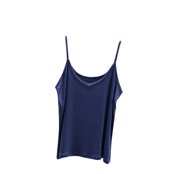 ZyeKqe Tank Tops for Women Summer Casual Spaghetti Strap Pajama Camis Scoop Neck Loose Fitted Sleepwear