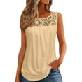 thumbnail image 1 of ZyeKqe Tank Tops for Women Summer Loose Fitted Flowy Tunics Scoop Neck Lace Sleeveless Tops, 1 of 6