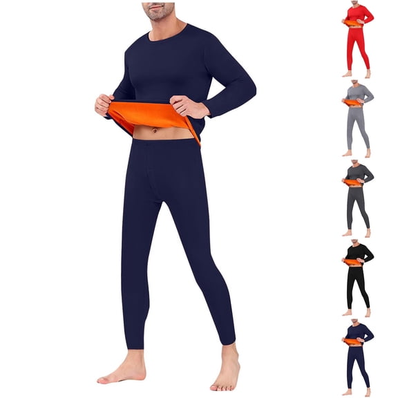 ZyeKqe Thermal Underwear for Men Fleece Lined Base Layer Long Johns Winter Casual Thermals Top Bottoms Outfits