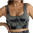thumbnail image 1 of ZyeKqe Tie-Dye Sport Bras for Women Square Neck Wide Strap Workout Yoga Tops Stretchy Crop Tank Top, 1 of 3