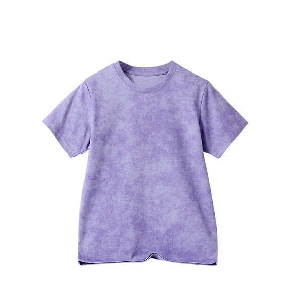 ZyeKqe Tie-Dye T-Shirts for Toddler Boys Girls Short Sleeve Shirts Crewneck Casual Tees Summer Blouses Top Loose Fitted