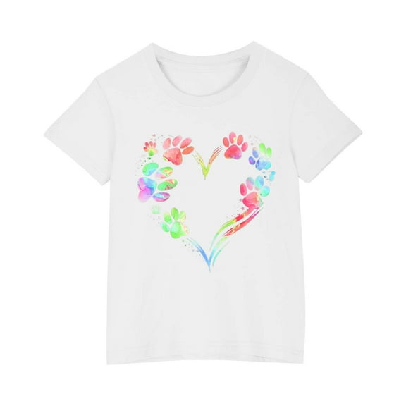 ZyeKqe Toddler Baby Boy Girl T-Shirts Short Sleeve Cute Graphic Print Crew Neck T Shirt Summer Basic Tees