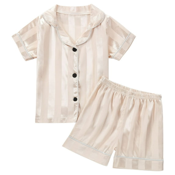 ZyeKqe Toddler Baby Boys Girl Summer Clothes Long Sleeve Button down Shirts Elastic Waisted Shorts Lounge Sets