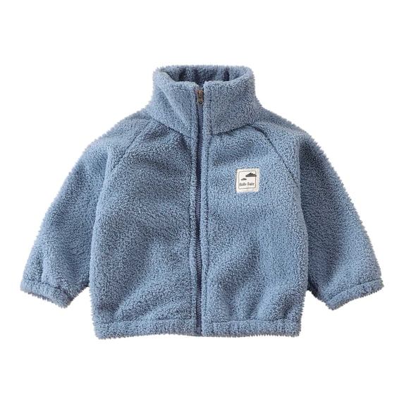 ZyeKqe Toddler Baby Boys Girls Fuzzy Fleece Jackets Full Zip up Long Sleeve Outwear Kids Thicken Warm Outwear