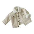 thumbnail image 1 of ZyeKqe Toddler Baby Boys Girls Sherpa Lined Jacket Unisex Long Sleeve Button down Outwear Kids Thicken Warm Coat, 1 of 6