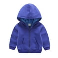 thumbnail image 1 of ZyeKqe Toddler Baby Boys Girls Sweatshirts Jackets Zip up Long Sleeve Shirts Solid Color Hooded Sweatshirt Fall Winter Clothes, 1 of 2