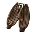 thumbnail image 1 of ZyeKqe Toddler Baby Clothes Boys Girls Corduroy Sweatpants Drawstring High Waisted Active Joggers Kids Loose Tapered Trousers, 1 of 3