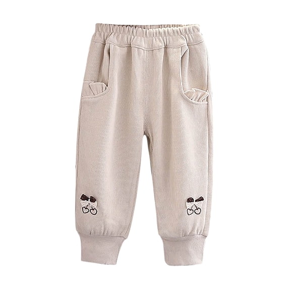 ZyeKqe Toddler Baby Clothes Boys Girls Cotton Joggers Unisex Fall Winter High Waisted Sweatpants Kids Loose Tapered Trousers