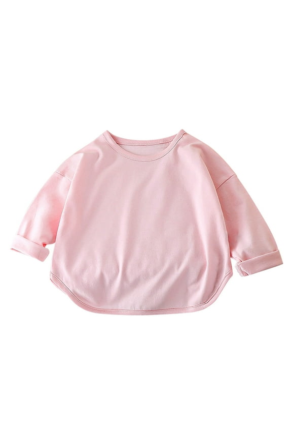 Toddler Baby Clothes Newborn Infant Boys Girls Long Sleeve Shirts Crewneck Undershirts Base Layer Solid Color Fall Top