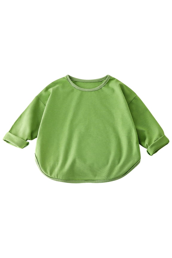 Toddler Baby Clothes Newborn Infant Boys Girls Long Sleeve Shirts Crewneck Undershirts Base Layer Solid Color Fall Top