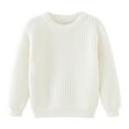 thumbnail image 1 of ZyeKqe Toddler Baby Girl Boy Sweater Long Sleeve Knit Top Solid Color Crewneck Pullover Top Fall Winter Clothes, 1 of 6