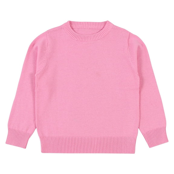 ZyeKqe Toddler Baby Girl Boy Sweaters Long Sleeve Knit Top Solid Color Crewneck Pullover Top Fall Winter Clothes