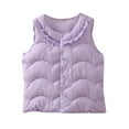 thumbnail image 1 of ZyeKqe Toddler Baby Girls Puffer Vest Sleeveelss Lightweight Down Coat Ruffle V Neck Winter Warm Padded Outwear, 1 of 3