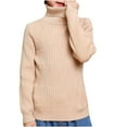 thumbnail image 1 of ZyeKqe Toddler Baby Girls Sweaters Turtleneck Long Sleeve Ribbed Knit Top Loose Fitted Soft Warm Knitwear Fall Winter Clothes, 1 of 7