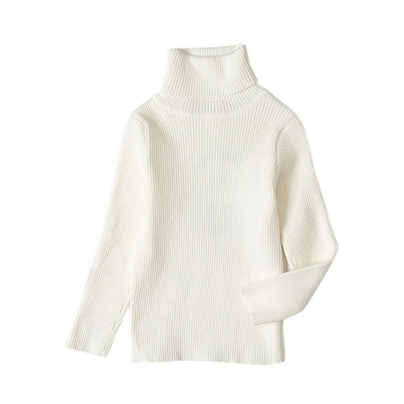 ZyeKqe Toddler Boys Girls Sweaters Turtleneck Long Sleeve Knit Top Solid Color Pullover Top Warm Winter Clothes