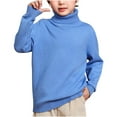thumbnail image 1 of ZyeKqe Toddler Boys Girls Sweaters Turtleneck Long Sleeve Ribbed Knit Top Loose Fitted Soft Warm Knitwear Fall Winter Clothes, 1 of 3