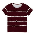 thumbnail image 1 of ZyeKqe Toddler Boys Girls T-Shirts Baby Kids Short Sleeve Color Block Shirts Crewneck Striped Cute Summer Tops, 1 of 5