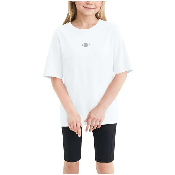ZyeKqe Toddler Boys Girls Workout Top Kids Short Sleeve Athletic T-Shirts Quick Dry Lightweight Gym Tees
