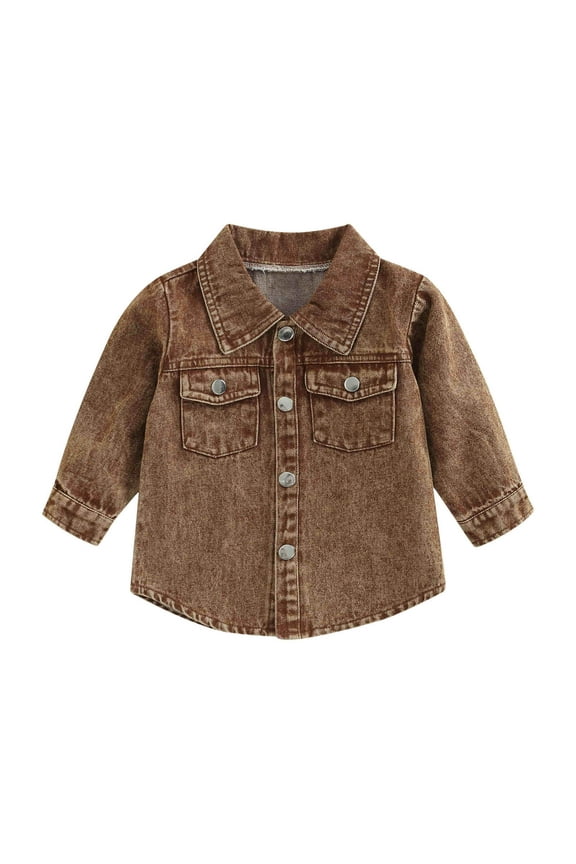 Toddler Clothes Baby Boys Girls Denim Jackets Infants Long Sleeve Shirts Kids Button down Jeans Coat Outwear