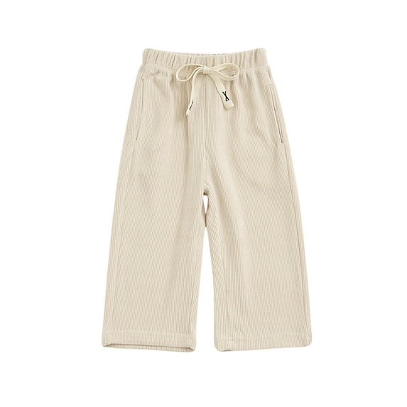 ZyeKqe Toddler Clothes Baby Boys Girls Sweatpants Drawstring High Waisted Casual Pants Straight Wide Leg Lounge Trousers