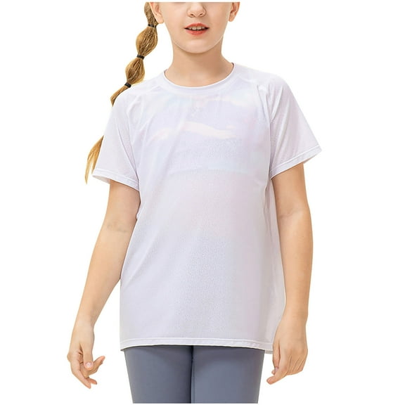 ZyeKqe Toddler Clothes Boys Girls Workout Tops Short Sleeve Athletic Shirts Crewneck Lightweight Quick Dry Yoga Top