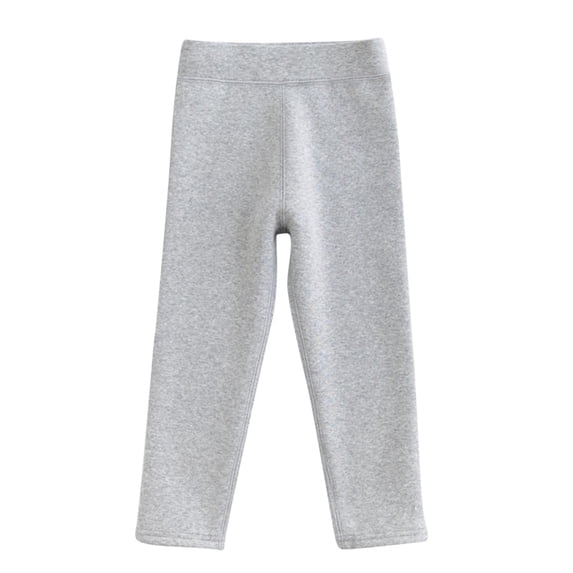 ZyeKqe Toddler Clothes Girls Cotton Pants Baby Lightfleece Lined Pull on Tights Pants Solid Color High Waisted Winter Pants
