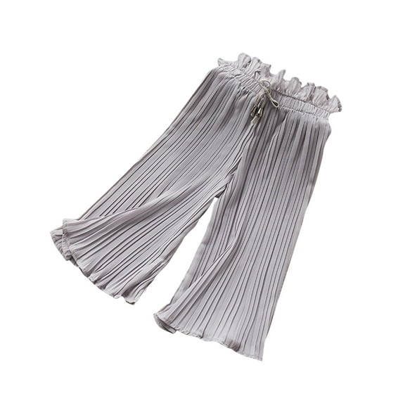 ZyeKqe Toddler Clothes Girls Pants Drawstring High Waisted Lounge Pants Casual Flowy Palazzo Pants