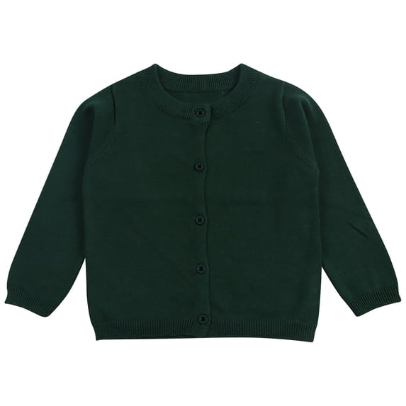 ZyeKqe Toddler Girls Button down Sweater Cute Little Girl Solid Color Knit Cardigan Tops Warm Soft Comfy Fall Winter Clothes