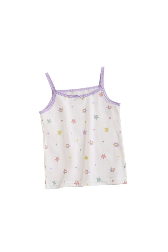 Toddler Girls Cotton Camisole Top Newborn Spaghetti Strap Tank Top Sleeveless Undershirts Infant Crewneck Casual Comfy Vest