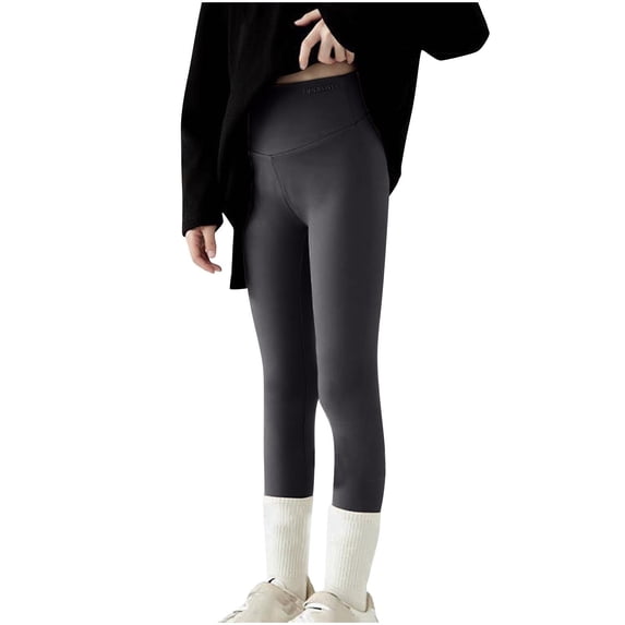 ZyeKqe Toddler Girls Leggings Seamless High Waisted Yoga Pants Solid Color Sport Pants Stretchy Full Length Bottoms Tights