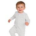 thumbnail image 1 of ZyeKqe Toddler Rompers Long Sleeve Button down Crewneck Cotton Soft Comfy Breathable Loungewear Jumpsuits for Boys Girls(12-18 Months,Gray), 1 of 6
