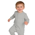 thumbnail image 1 of ZyeKqe Toddler Rompers Long Sleeve Button down Crewneck Cotton Soft Comfy Breathable Loungewear Jumpsuits for Boys Girls(6-9 Months,Dark Gray), 1 of 6