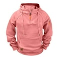 thumbnail image 1 of ZyeKqe Hoodies for Men Quarter Zip Fleece Lined Oversized Drawstring Fall Winter Hooded Sweatshirt with Pockets, 1 of 5