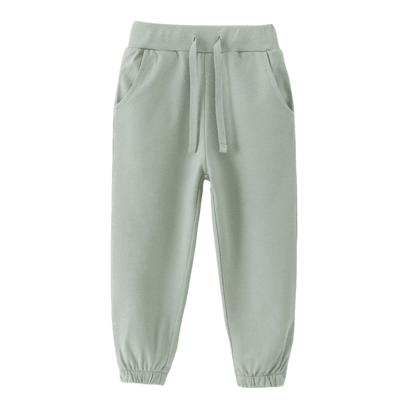 ZyeKqe Unisex Kids Joggers Solid Cotton Elastic Waist Winter Pants Toddler Baby Bottoms Active Sweatpants