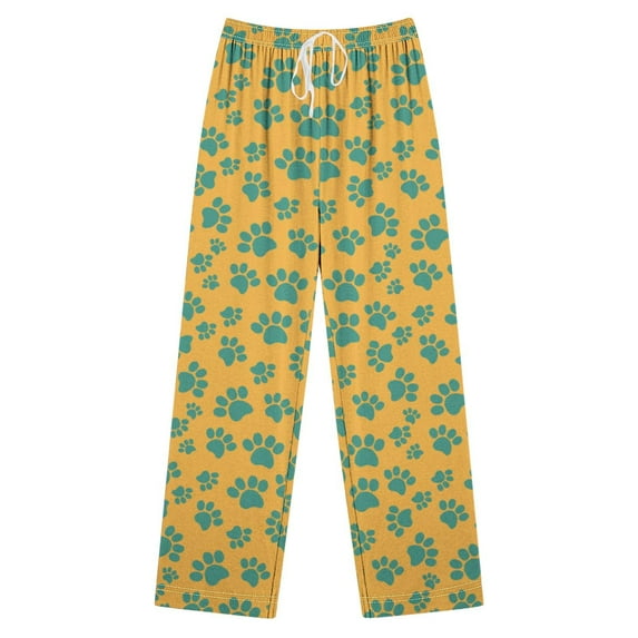 ZyeKqe Valentine's Day Pajamas Pants for Women Drawstring Low Waisted Lounge Pants Straight Wide Leg Sleep Bottoms