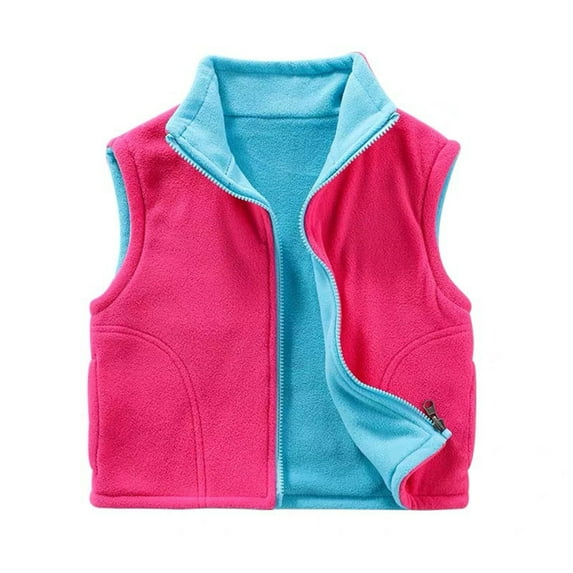 ZyeKqe Baby Boys Girls Clothes Winter Warm Fleece Sleeveless Jacket Toddler Kids Solid Color Outerwear Vests