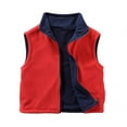 thumbnail image 1 of ZyeKqe Baby Boys Girls Clothes Winter Warm Fleece Sleeveless Jacket Toddler Kids Solid Color Outerwear Vests, 1 of 2