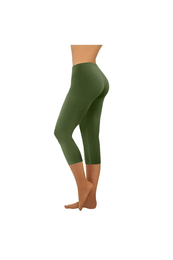 Capri Leggings for Women Summer Cropped High Waist Yoga Pants Comfy Stretchy Silm Fitted Capris