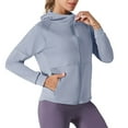 thumbnail image 1 of ZyeKqe Women Jackets with Hood Full Zip Long Sleeve Workout Yoga Gym Crop Tops Athletic Jacket with Pockets, 1 of 3