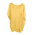 thumbnail image 1 of ZyeKqe Women Plus Size Cotton Linen Tops HalfSleeve Shirts Round Neck Summer Casual T Shirts Blouses, 1 of 4