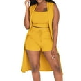 thumbnail image 1 of ZyeKqe Women Ribbed Knit 3 Piece Sets Vest Cardigan Tank Crop Tights Shorts Pajama Set Matching Sets Tracksuit, 1 of 5