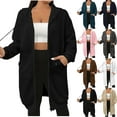 thumbnail image 1 of ZyeKqe Womens Jackets Gull Zip Knit Long Sleeve Hooded Hoodie Drawstring Long Tunic Sweatshirts with Pockets, 1 of 6